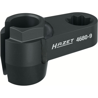 Hazet 4680-9 1/2 inch Double Square Hollow Exhaust Probe Socket ∙ Outside Hexagon profile ∙ 19 mm