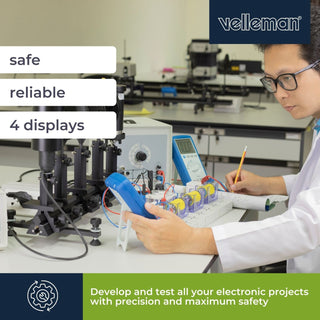 Velleman LABPS23023 Dual Dc Lab Power Supply 2x 0-30 Vdc / 0-3 A + 5 Vdc Fixed / 3 A Max With 4 Lcd Displays
