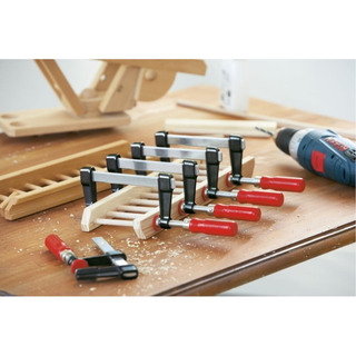 Bessey LM2.012 Clamp, woodworking, F-style, zinc jaws, swivel pads, 2 In. x 12 In., 330 lb