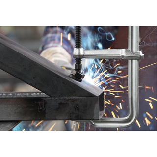 Bessey GSM25 Clamp, welding, F-style, heavy duty pad, 9 In. x 5.5 In , 2660 lb