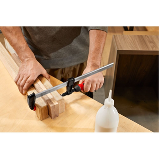 Bessey TG4.016+2K Clamp, woodworking, F-style, 2K handle, replaceable pads, 4 In. x 16 In., 880 lb