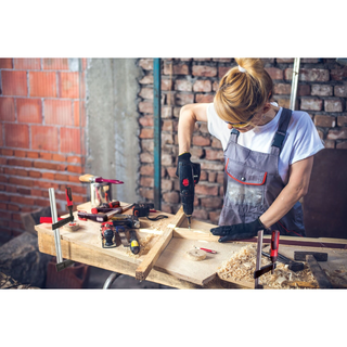 Bessey TG4.016+2K Clamp, woodworking, F-style, 2K handle, replaceable pads, 4 In. x 16 In., 880 lb