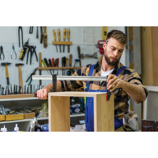 Bessey TG5.518+2K Clamp, woodworking, F-style, 2K handle, replaceable pads, 5.5 In. x 18 In., 1320 lb