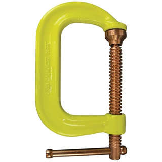 Bessey CDF406CHV C-clamp, drop forged, copper spindle, Hi Vis frame, 6 In. x 3 5/8 In., 6900 lb