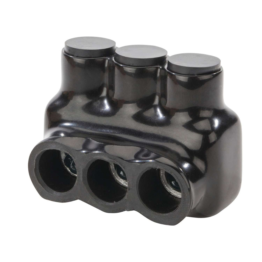 Polaris IPL3/0-3B 3-Port Black Multi-Tap Pre-Insulated Connector, 3/0 ...