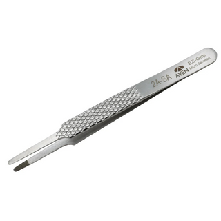Aven Tools 18049EGS EZ Grip Micro-Serrated Stainless Steel Tweezers, #2A Pattern