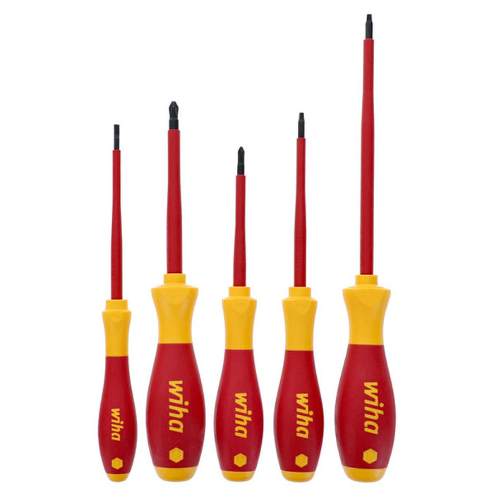 Wiha 32083 Slotted Phillips and Square Insulated Screwdriver Set 5-Piece