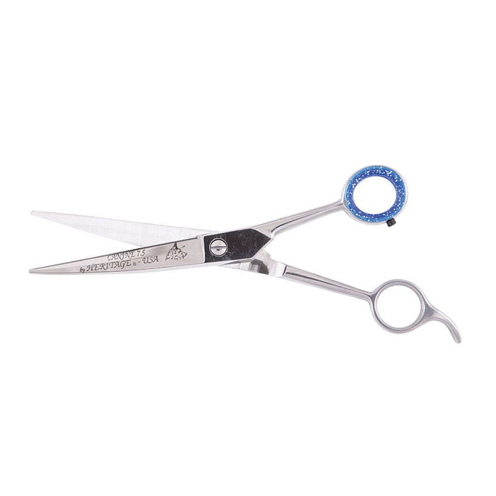 Heritage Cutlery K975-C 7-1/2'' Pet Grooming Scissor w/ Serrations / Curved Blades