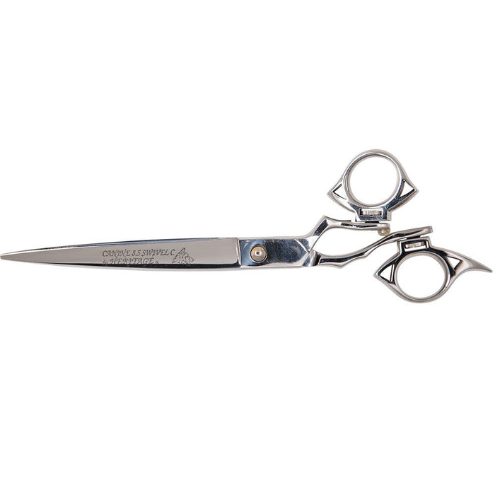 Heritage Cutlery K9DS85-C 8-1/2'' Convex K-9 Dbl Swivel / Curved Blade