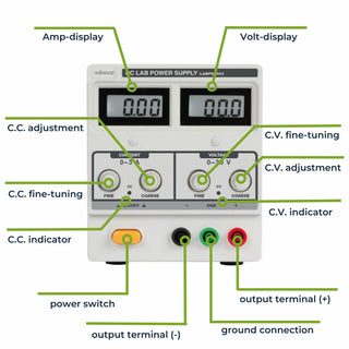 Velleman LABPS3003 Dc Lab Power Supply 0-30 Vdc / 0-3 A Max With Dual Lcd Display