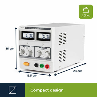 Velleman LABPS3003 Dc Lab Power Supply 0-30 Vdc / 0-3 A Max With Dual Lcd Display