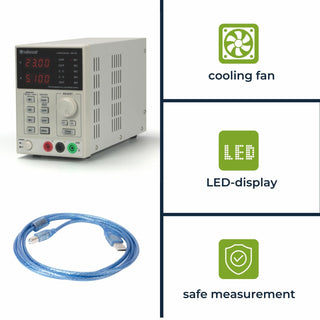 Velleman LABPS3005DN Programmable Dc Lab Power Supply 0-30 Vdc / 5 A Max Dual Led Display With Usb 2.0 Interface