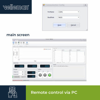 Velleman LABPS3005DN Programmable Dc Lab Power Supply 0-30 Vdc / 5 A Max Dual Led Display With Usb 2.0 Interface