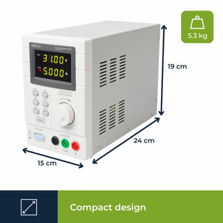 Velleman LABPS3005DN Programmable Dc Lab Power Supply 0-30 Vdc / 5 A Max Dual Led Display With Usb 2.0 Interface