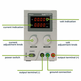 Velleman LABPS3005N Dc Lab Power Supply 0-30 Vdc / 0-5 A Max With Dual Led Display