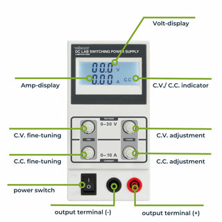 Velleman LABPS3010SM  Dc Lab Switching Mode Power Supply 0-30 Vdc / 0-10 A Max With Lcd Display