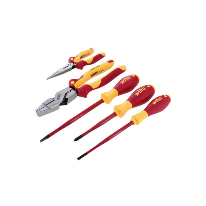Wiha 32875 5 Piece Insulated Pliers and Cutters with SlimLine Screwdrivers Set