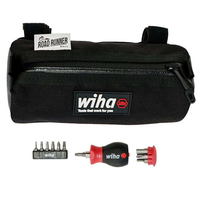 Wiha Tools 91801 Stubby Bike Repair Multi-Driver with Road Runner Burrito Bag Set, 14 Pc.