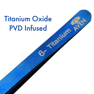 Aven Tools 18069TTB Titanium Blue Tweezers, Pattern #6