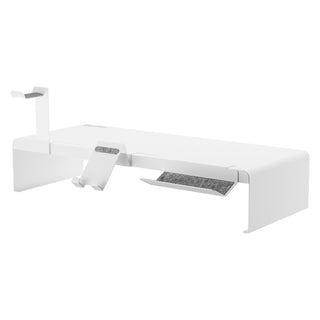 SilverStone MR03W Monitor Stand Riser with a Removable Phone Holder, Headphone Holder, and Storage Tray