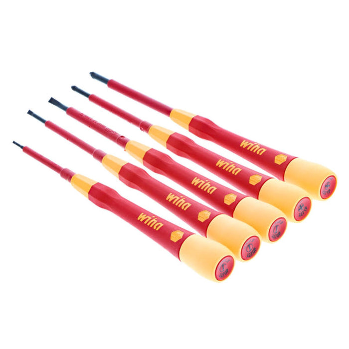 Wiha 32085 5 Piece Insulated Precision Slotted and Phillips Screwdriver Set