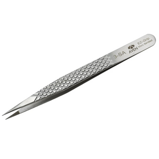 Aven Tools 18053EGS EZ Grip Micro-Serrated Stainless Steel Tweezers, 3 Pattern