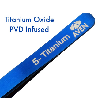 Aven Tools 18062TTB Titanium Blue Tweezers, Pattern #5