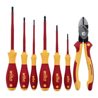 Wiha Tools 32942 7 Piece Insulated BiCut Compound Cutters and Screwdriver Set
