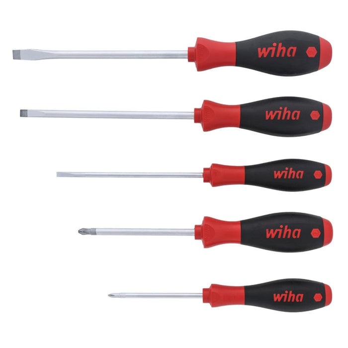 Wiha 30277 SoftFinish Slotted and Phillips Screwdriver Set, 5 Pc.