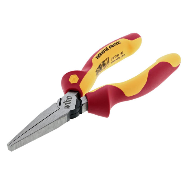 Wiha 32941 Insulated Industrial Long Flat Nose w/Cutters 6.3 Inch