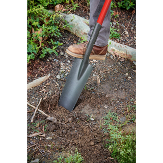 Corona SS 62130 Closed-Back Drain Spade Shovel, 14-Gauge, 27 in. Solid-Core Fiberglass D-Grip Handle