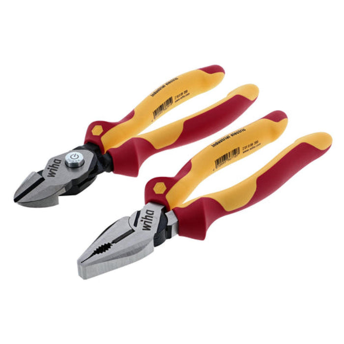 Wiha 32862 2 Piece Insulated Combination Pliers and BiCut Compound Cutters Set