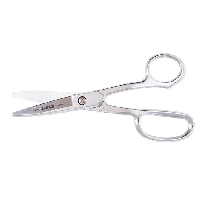 Heritage Cutlery P718CB 8-5/8'' Heavy Duty Shear / Curved Handle / Blunt Tips / No Coating