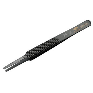 Aven Tools 18049EGBLK EZ Grip Stainless Steel Black Tweezers, 2A Pattern
