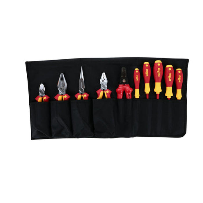 Wiha 32868 Insulated Pliers/Cutters/Drivers Pouch Set, 10 Piece