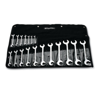 Wright Tools 732 18 Piece 15 & 60 Degrees Double Angle Open End Wrench Set