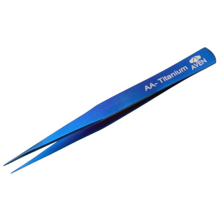 Aven Tools 18013TTB Titanium Blue Tweezers, Pattern AA