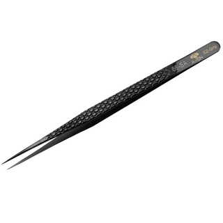 Aven Tools 18077EGBLK EZ Grip Stainless Steel Black Tweezers, #66 Pattern