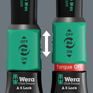 Wera Click-Torque Lock A 5 Torque wrench, adjustable, Torque Lock function, reversible ratchet, clockwise torque operation, 2.5-25 Nm