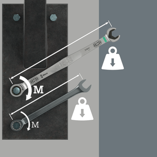Wera 6007 Joker SB Ring Ratchet Spanner, Long Design, 17 x 304.5 mm