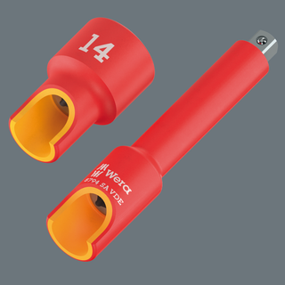 Wera 8790 A VDE Zyklop Socket, insulated, with 1/4" drive, 4mm