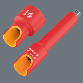 Wera 8790 A VDE Zyklop Socket, Insulated, with 1/4" Drive, 8.0 x 41 mm