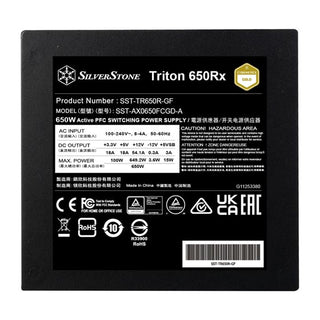 SilverStone TR650R-GF Triton 650Rx Cybernetics Gold Fixed Cable ATX Power Supply
