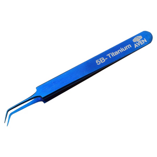 Aven Tools 18066TTB Titanium Blue Tweezers, Pattern #5B