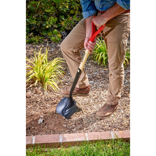 Corona SS16101 Boron Steel 14-Gauge Round Point Shovel, D Grip Hardwood Handle