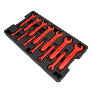 Wiha Tools 20196 Insulated Open End Wrench Metric Tray Set, 13 Piece