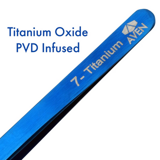 Aven Tools 18072TTB Titanium Blue Tweezers, Pattern #7