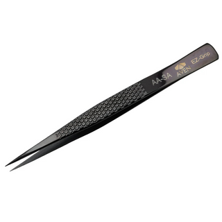 Aven Tools 18013EGBLK EZ Grip Stainless Steel Black Tweezers, AA Pattern