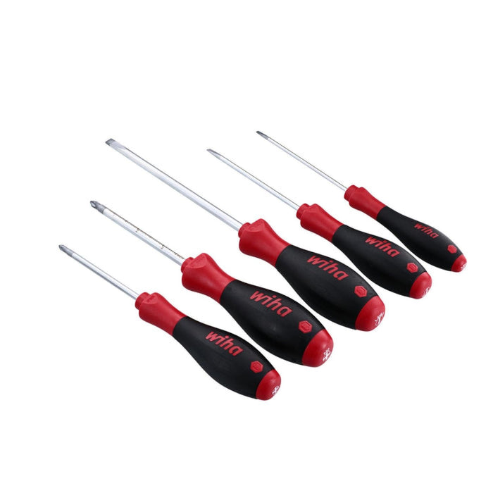 Wiha 30295 5 Piece SoftFinish Slotted and Phillips Screwdriver Set