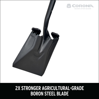 Corona SS16020 Boron Steel 14-Gauge Square Point Shovel, Fiberglass Handle
